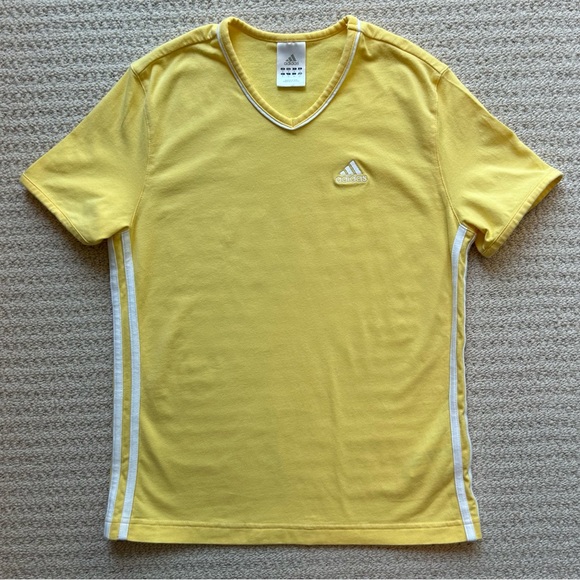 Yellow Adidas V-Neck Shirt - Picture 6 of 8